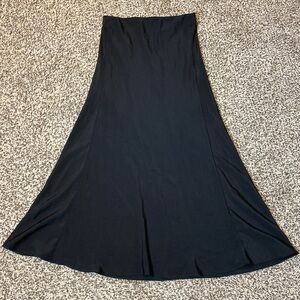Maria Cher Classic Staple Piece Black Midi A-Line Skirt
